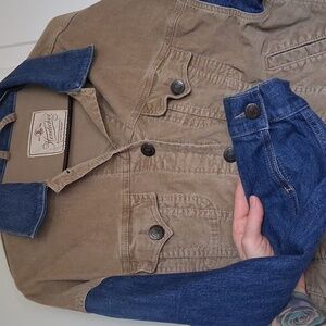 Herrlicher Beige And Blue Jean Jacket
